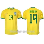 Brasilien Antony 19 VM 2022 Fotbollströja Hemma