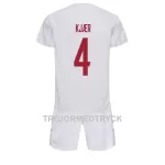 Danmark Simon Kjaer 4 VM 2022 Fotbollströja Barn Borta