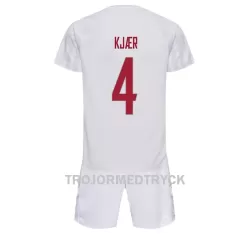 Danmark Simon Kjaer 4 VM 2022 Fotbollströja Barn Borta Danmark Simon Kjaer 4 VM 2022 Fotbollströja Barn Borta
