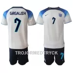 England Jack Grealish 7 VM 2022 Fotbollströja Barn Hemma