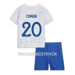 Frankrike Kingsley Coman 20 VM 2022 Fotbollströja Barn Borta Frankrike Kingsley Coman 20 VM 2022 Fotbollströja Barn Borta
