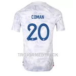 Frankrike Kingsley Coman 20 VM 2022 Fotbollströja Borta