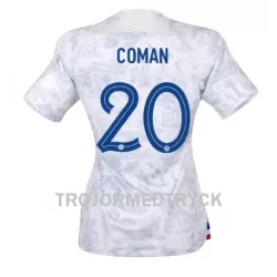Frankrike Kingsley Coman 20 VM 2022 Fotbollströja Dam Borta Frankrike Kingsley Coman 20 VM 2022 Fotbollströja Dam Borta