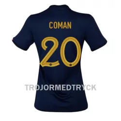 Frankrike Kingsley Coman 20 VM 2022 Fotbollströja Dam Hemma Frankrike Kingsley Coman 20 VM 2022 Fotbollströja Dam Hemma