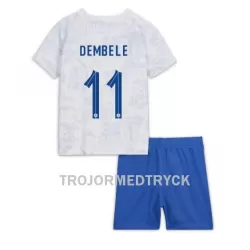 Frankrike Ousmane Dembele 11 VM 2022 Fotbollströja Barn Borta Frankrike Ousmane Dembele 11 VM 2022 Fotbollströja Barn Borta