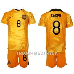 Holland Cody Gakpo 8 VM 2022 Fotbollströja Barn Hemma Holland Cody Gakpo 8 VM 2022 Fotbollströja Barn Hemma