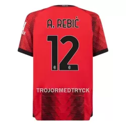 AC Milan A. Rebic 12 Fotbollströja Hemma 2023/24 AC Milan A. Rebic 12 Fotbollströja Hemma 2023/24