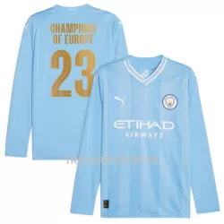 Manchester City Champions of Europe Fotbollströja Hemma 2023/24 Långärmad Manchester City Champions of Europe Fotbollströja Hemma 2023/24 Långärmad