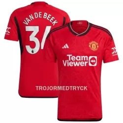 Manchester United Van De Beek 34 Fotbollströja Hemma 2023/24 Manchester United Van De Beek 34 Fotbollströja Hemma 2023/24