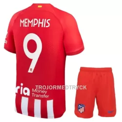 Atlético Madrid Memphis 9 Fotbollströja Barn Hemma 2023/24 Atlético Madrid Memphis 9 Fotbollströja Barn Hemma 2023/24