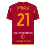 AS Roma Dybala 21 Fotbollströja Hemma 2023/24