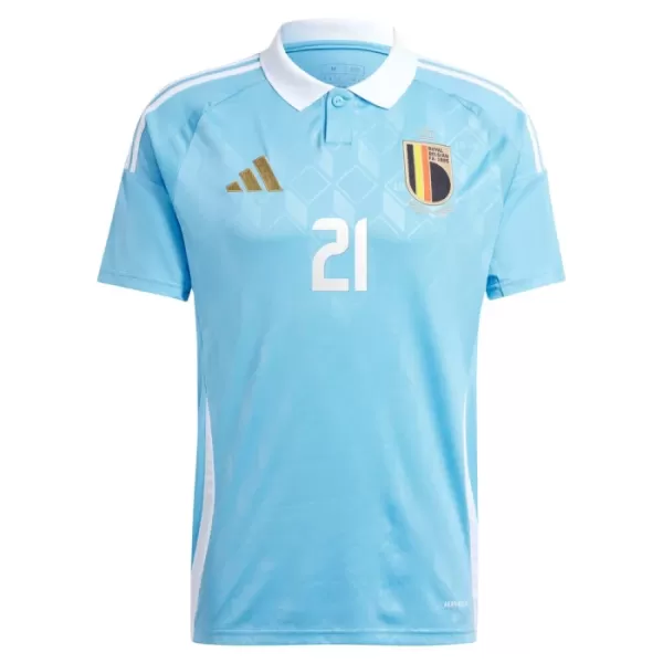 Belgien Castagne 21 Fotbollströja Borta EM 2024