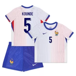 Frankrike Kounde 5 Fotbollströja Barn Borta EM 2024 Frankrike Kounde 5 Fotbollströja Barn Borta EM 2024