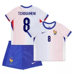 Frankrike Tchouaméni 8 Fotbollströja Barn Borta EM 2024 Frankrike Tchouaméni 8 Fotbollströja Barn Borta EM 2024