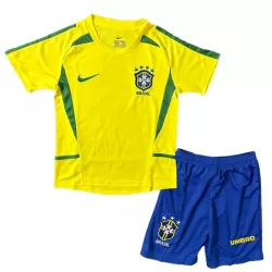 Brasilien 2002-2003 Fotbollströja Barn Hemma Retro Brasilien 2002-2003 Fotbollströja Barn Hemma Retro