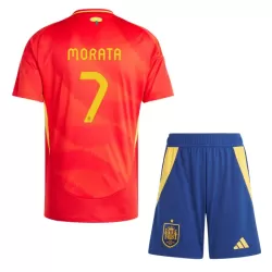 Spanien Alvaro Morata 7 Fotbollströja Barn Hemma EM 2024 Spanien Alvaro Morata 7 Fotbollströja Barn Hemma EM 2024