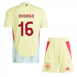 Spanien Rodrigo 16 Fotbollströja Barn Borta EM 2024 Spanien Rodrigo 16 Fotbollströja Barn Borta EM 2024