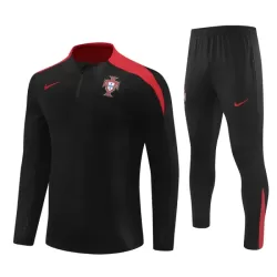 Portugal Träningströjasats Quarter-Zip Barn 2024/25 Svart Portugal Träningströjasats Quarter-Zip Barn 2024/25 Svart