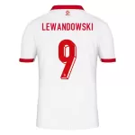 Polen Lewandowski 9 Fotbollströja Hemma EM 2024
