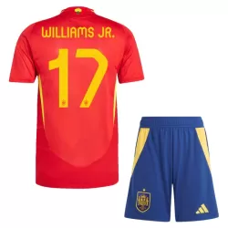Spanien Williams JR 17 Fotbollströja Barn Hemma EM 2024 Spanien Williams JR 17 Fotbollströja Barn Hemma EM 2024