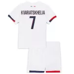 Paris Saint-Germain Kvaratskhelia 7 Fotbollströja Barn Borta 2024/25