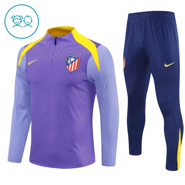 Atlético Madrid Träningströjasats Quarter-Zip Barn 2025/26 Lila Atlético Madrid Träningströjasats Quarter-Zip Barn 2025/26 Lila