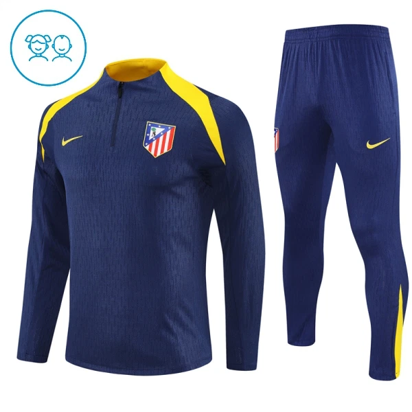 Atlético Madrid Träningströjasats Quarter-Zip Barn 2025/26 Navy
