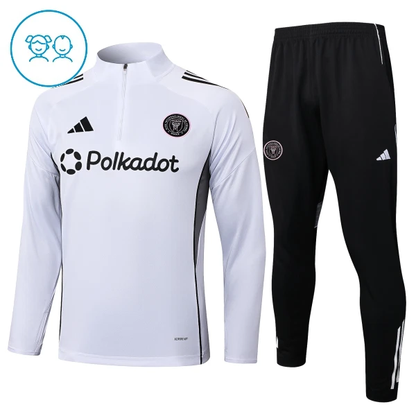 Inter Miami CF Träningströjasats Quarter-Zip Barn 2025/26 Vit Inter Miami CF Träningströjasats Quarter-Zip Barn 2025/26 Vit