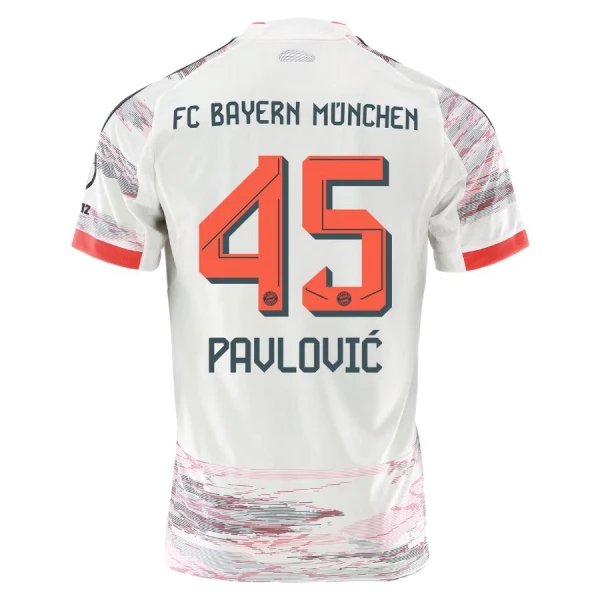 FC Bayern München Aleksandar Pavlovic 45 Fotbollströja Borta 2025/26 FC Bayern München Aleksandar Pavlovic 45 Fotbollströja Borta 2025/26