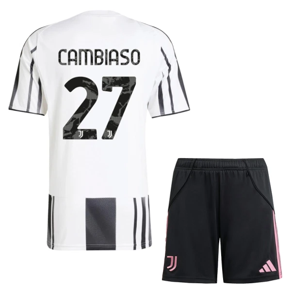 Juventus Cambiaso 27 Fotbollströja Barn Hemma 2025/26 Juventus Cambiaso 27 Fotbollströja Barn Hemma 2025/26