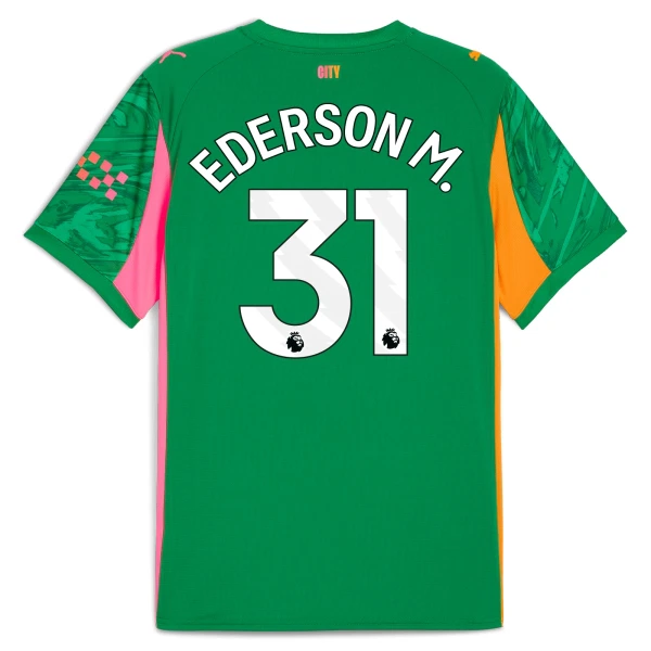 Manchester City Ederson M. 31 Målvakt Fotbollströja 2025/26 Grön Manchester City Ederson M. 31 Målvakt Fotbollströja 2025/26 Grön