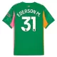 Manchester City Ederson M. 31 Målvakt Fotbollströja 2025/26 Grön Manchester City Ederson M. 31 Målvakt Fotbollströja 2025/26 Grön