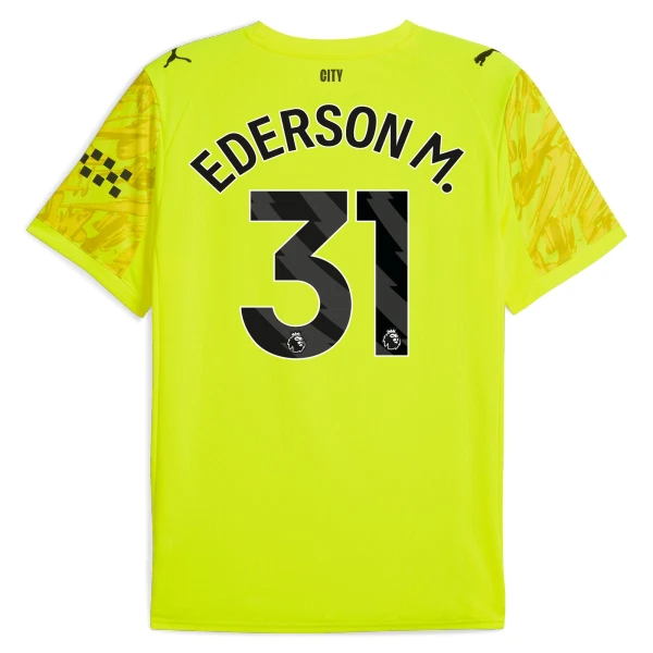 Manchester City Ederson M. 31 Målvakt Fotbollströja 2025/26 Gul Manchester City Ederson M. 31 Målvakt Fotbollströja 2025/26 Gul