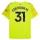 Manchester City Ederson M. 31 Målvakt Fotbollströja 2025/26 Gul Manchester City Ederson M. 31 Målvakt Fotbollströja 2025/26 Gul