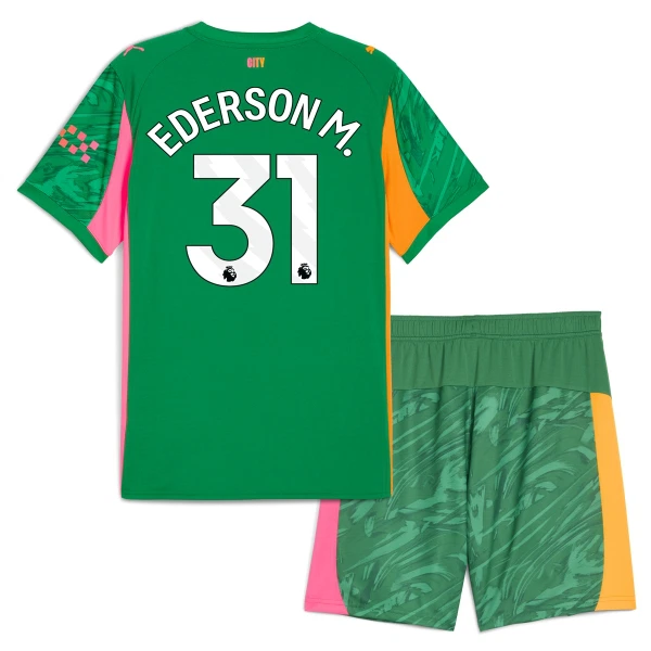 Manchester City Ederson M. 31 Målvakt Fotbollströja Barn 2025/26 Grön Manchester City Ederson M. 31 Målvakt Fotbollströja Barn 2025/26 Grön