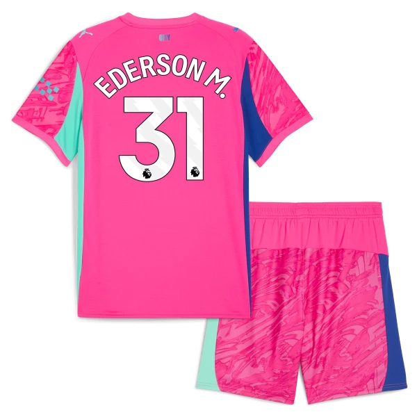 Manchester City Ederson M. 31 Målvakt Fotbollströja Barn 2025/26 Rosa Manchester City Ederson M. 31 Målvakt Fotbollströja Barn 2025/26 Rosa