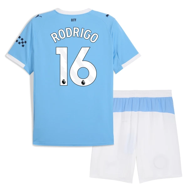 Manchester City Rodrigo 16 Fotbollströja Barn Hemma 2025/26 Manchester City Rodrigo 16 Fotbollströja Barn Hemma 2025/26