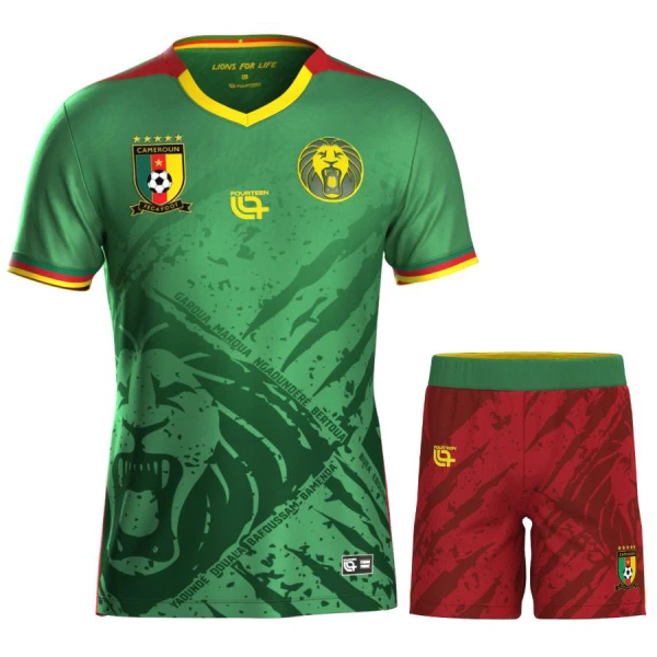 Kamerun Fotbollströja Barn Hemma 2025 Kamerun Fotbollströja Barn Hemma 2025