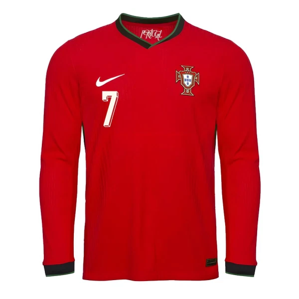 Portugal Ronaldo 7 Fotbollströja Hemma 2025 Långärmad