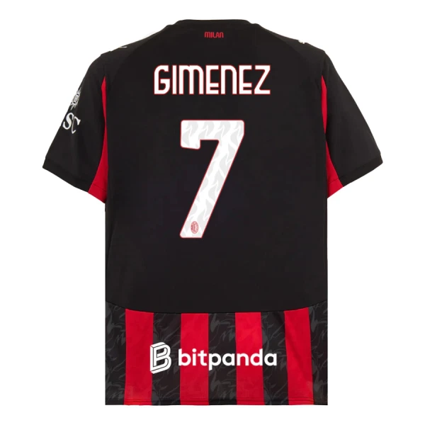 AC Milan Gimenez 7 Fotbollströja Hemma 2025/26 AC Milan Gimenez 7 Fotbollströja Hemma 2025/26