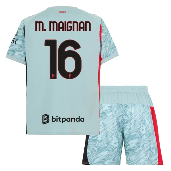 AC Milan M. Maignan 16 Målvakt Fotbollströja Barn 2025/26 Blå AC Milan M. Maignan 16 Målvakt Fotbollströja Barn 2025/26 Blå