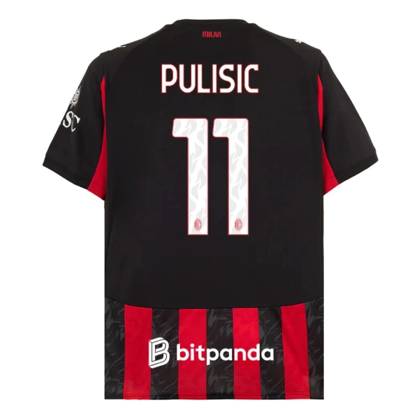 AC Milan Pulisic 11 Fotbollströja Hemma 2025/26 AC Milan Pulisic 11 Fotbollströja Hemma 2025/26