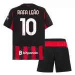AC Milan Rafael Leao 10 Fotbollströja Barn Hemma 2025/26