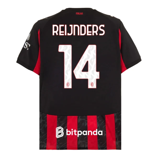 AC Milan Reijnders 14 Fotbollströja Hemma 2025/26 AC Milan Reijnders 14 Fotbollströja Hemma 2025/26