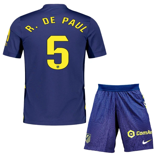 Atlético Madrid R. De Paul 5 Fotbollströja Barn Borta 2025/26 Atlético Madrid R. De Paul 5 Fotbollströja Barn Borta 2025/26