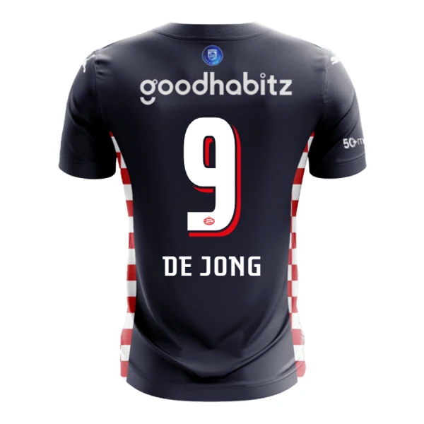 PSV Eindhoven De Jong 9 Fotbollströja Borta 2025/26 PSV Eindhoven De Jong 9 Fotbollströja Borta 2025/26