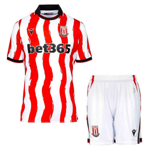 Stoke City Fotbollströja Barn Hemma 2025/26 Stoke City Fotbollströja Barn Hemma 2025/26