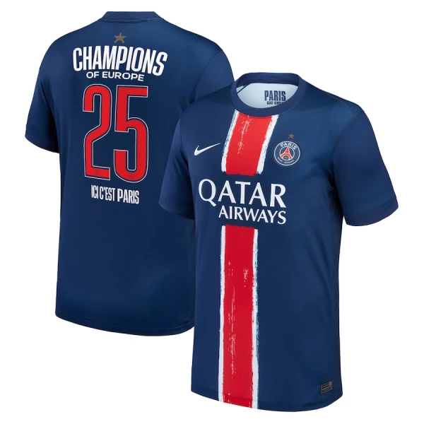 Paris Saint-Germain 1 Star Champions of Europe Fotbollströja Hemma 2024/25 Paris Saint-Germain 1 Star Champions of Europe Fotbollströja Hemma 2024/25