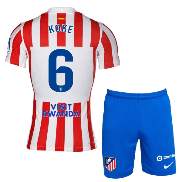 Atlético Madrid Koke 6 Fotbollströja Barn Hemma 2025/26 Atlético Madrid Koke 6 Fotbollströja Barn Hemma 2025/26