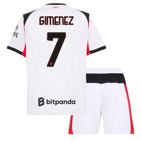 AC Milan Gimenez 7 Fotbollströja Barn Borta 2025/26 AC Milan Gimenez 7 Fotbollströja Barn Borta 2025/26